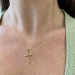 Yellow Gold Diamond Cross Necklace