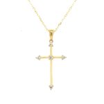 Yellow Gold Diamond Cross Necklace