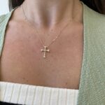 Yellow Gold Diamond Cross Necklace