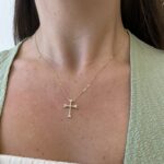 Yellow Gold Diamond Cross Necklace