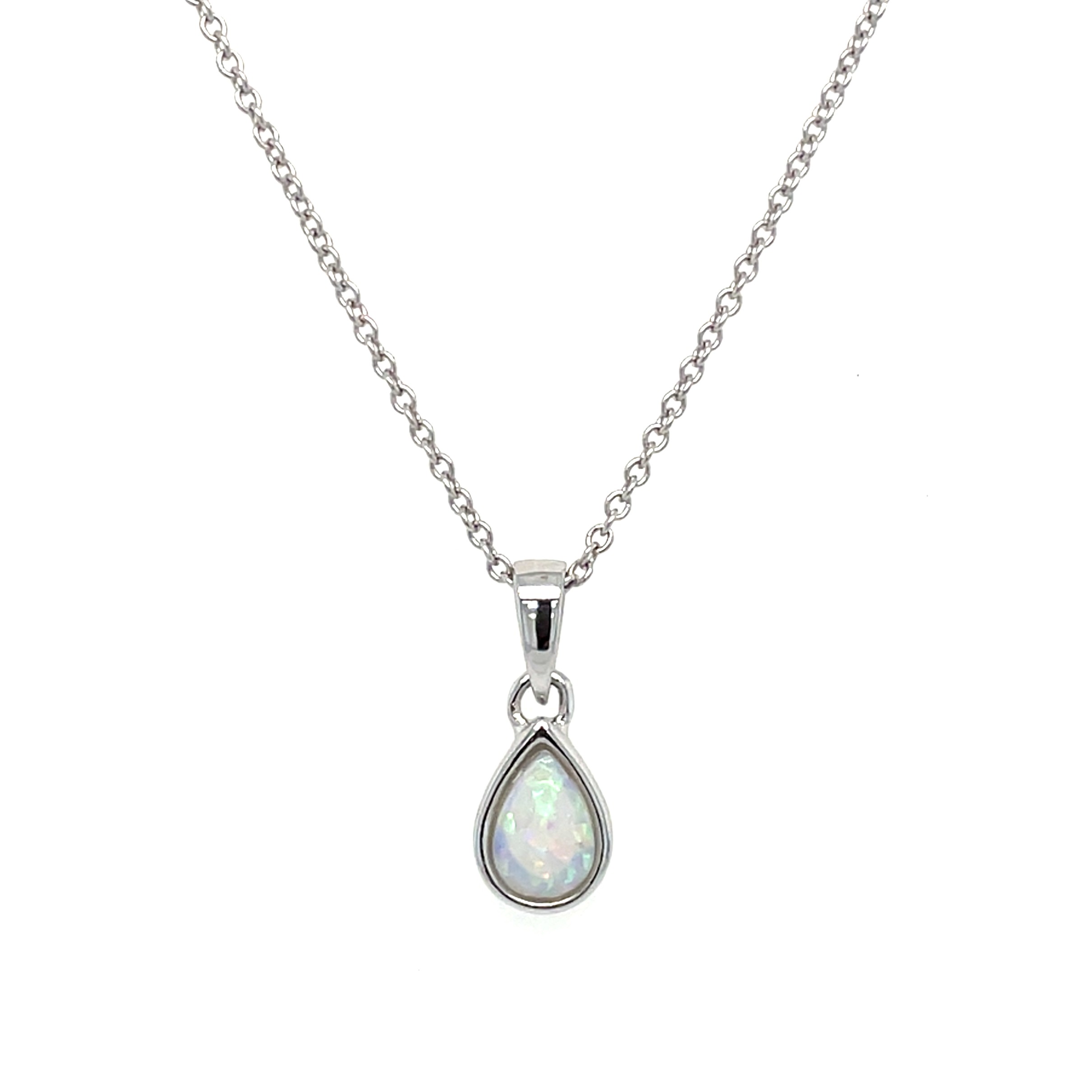 Sterling Silver Opal Necklace