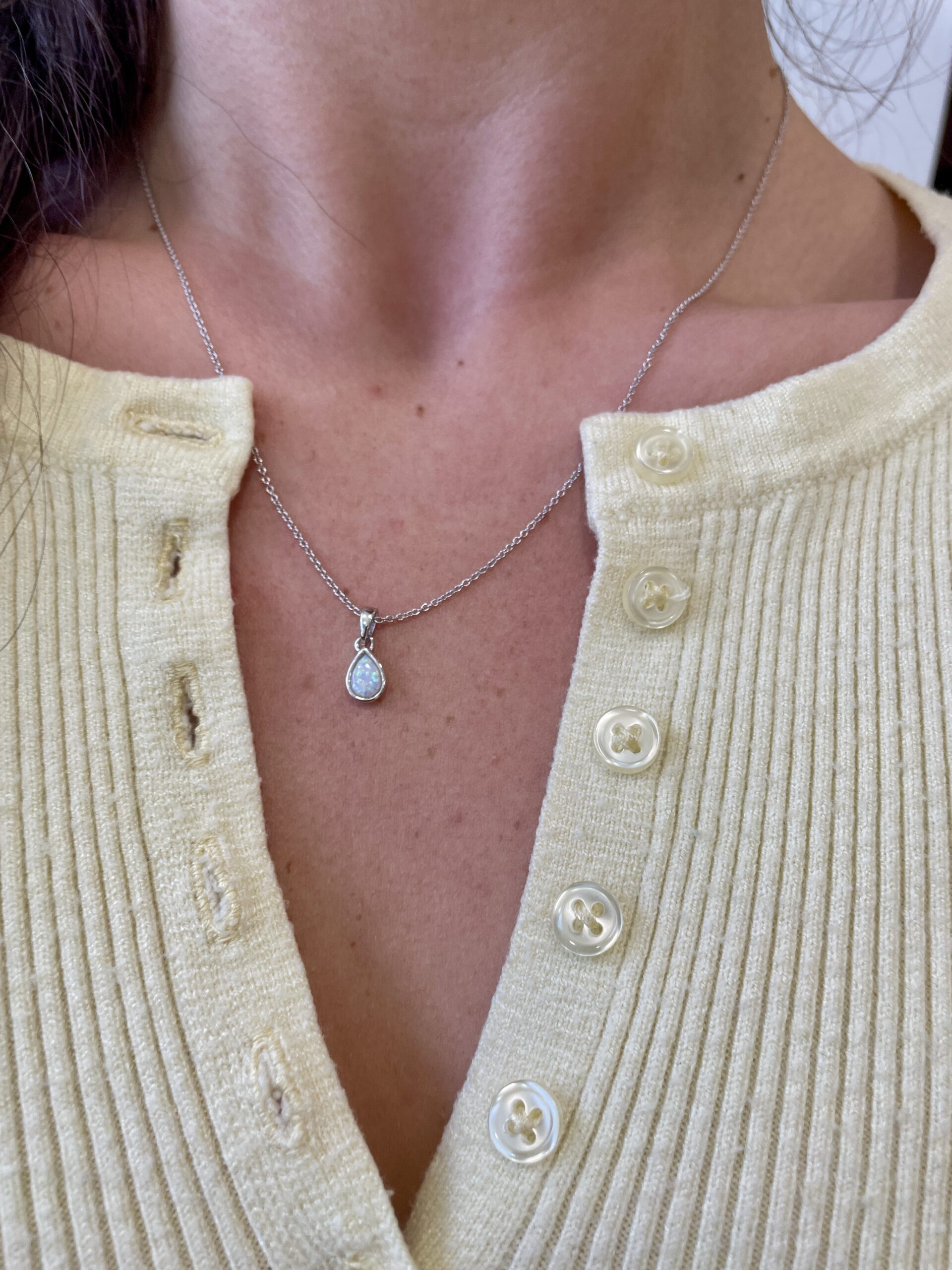 Sterling Silver Opal Necklace