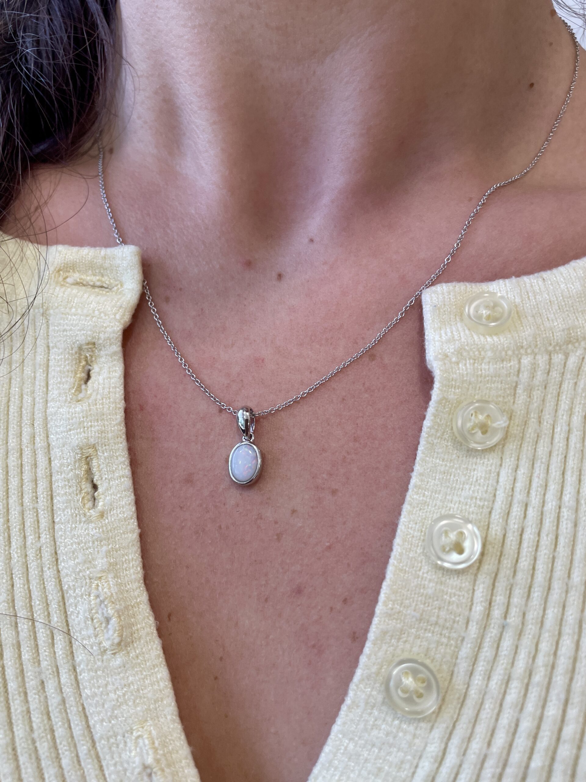 Sterling Silver Opal Necklace