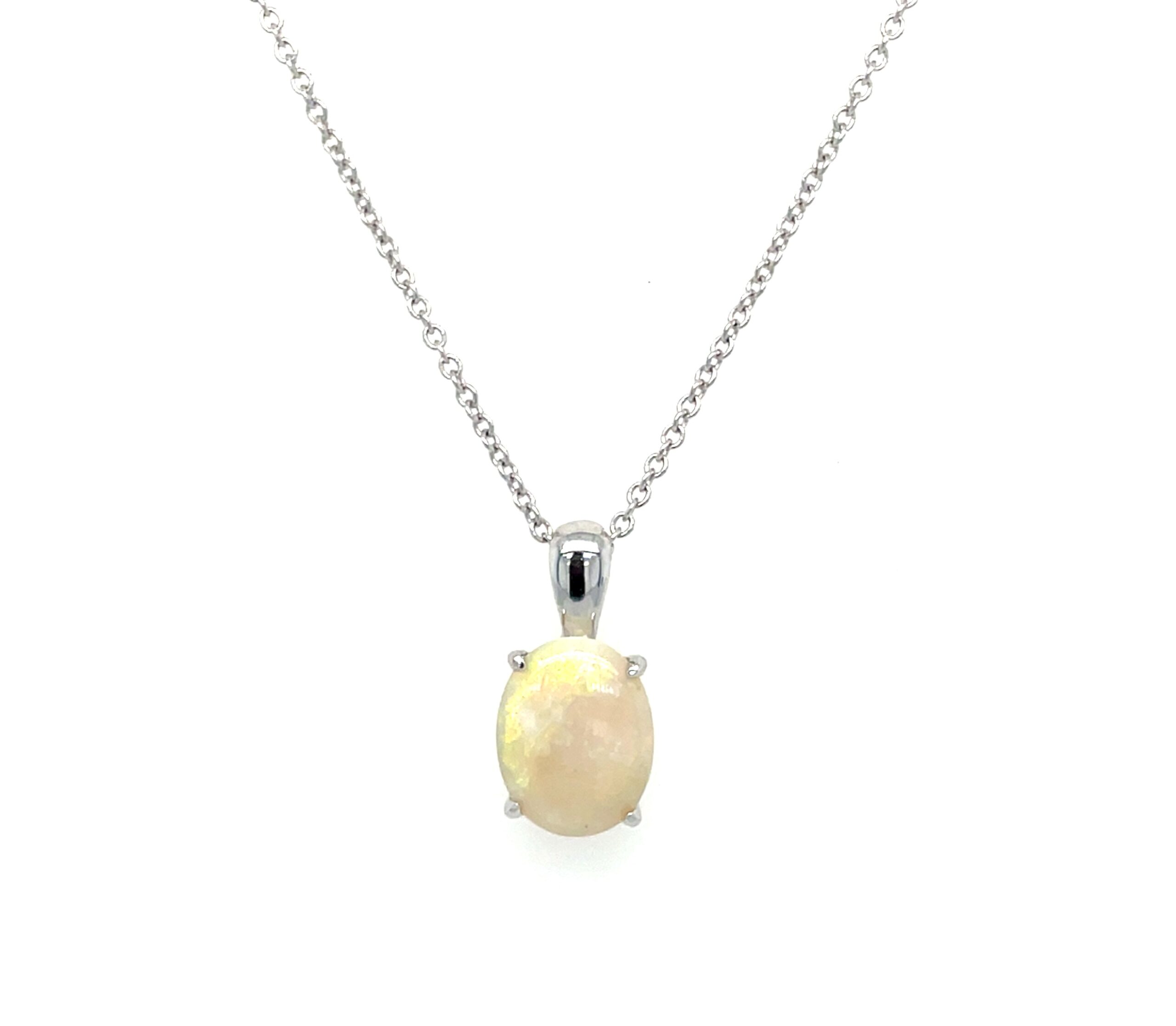 Sterling Silver Opal Necklace