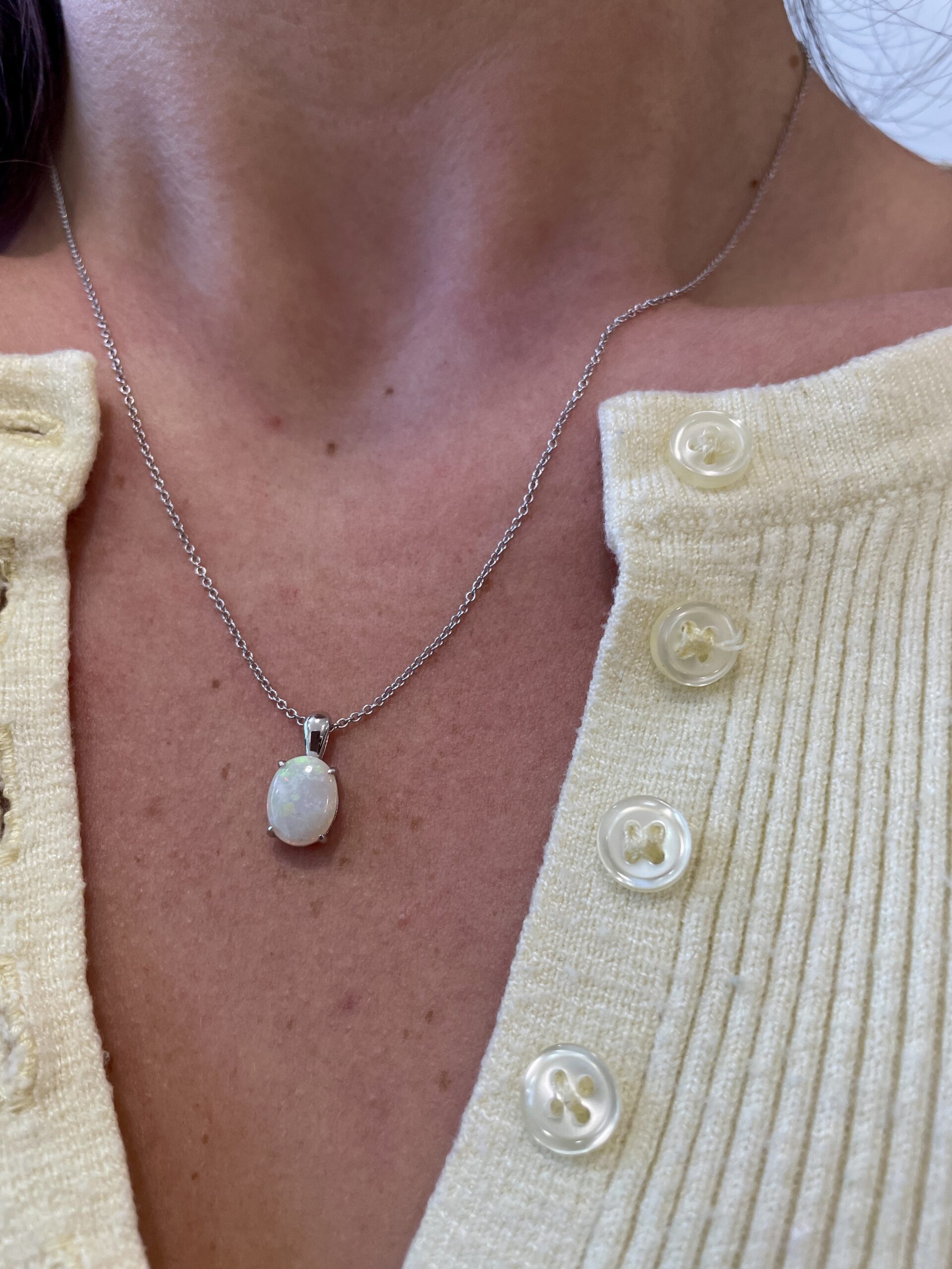 Sterling Silver Opal Necklace
