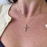 Yellow Gold Diamond Cross Necklace