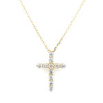 Yellow Gold Diamond Cross Necklace