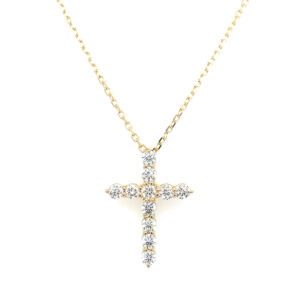 Yellow Gold Diamond Cross Necklace