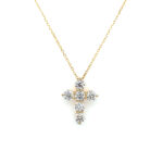 Yellow Gold Diamond Cross Necklace