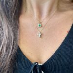 Yellow Gold Diamond Cross Necklace