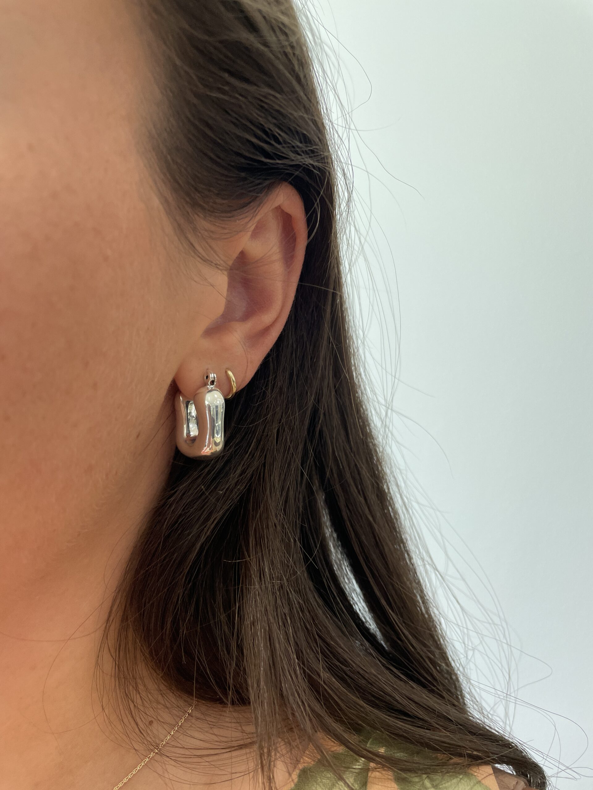 Sterling Silver Electroform Hoop Earrings