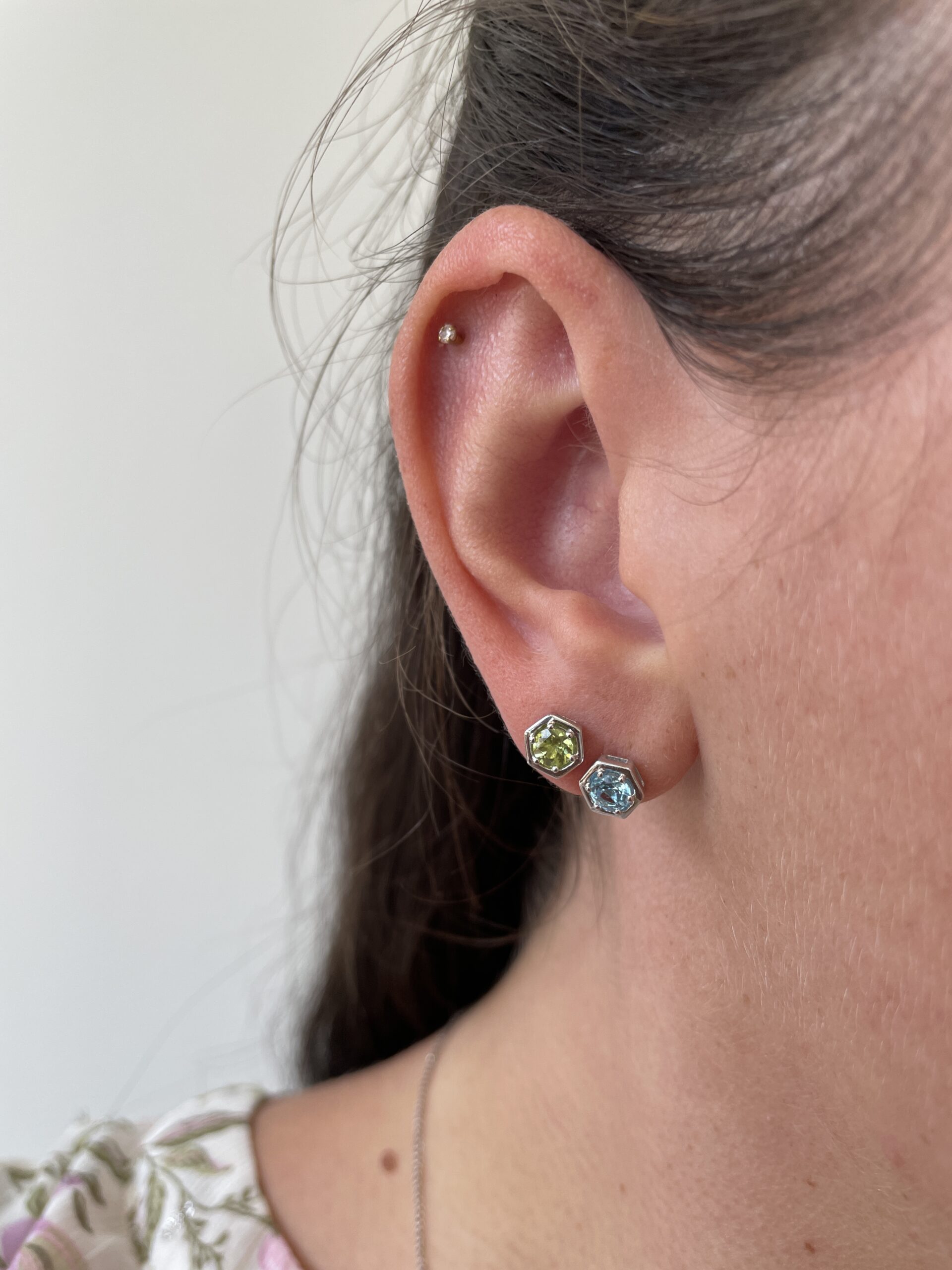 Sterling Silver Gemstone Stud Earrings