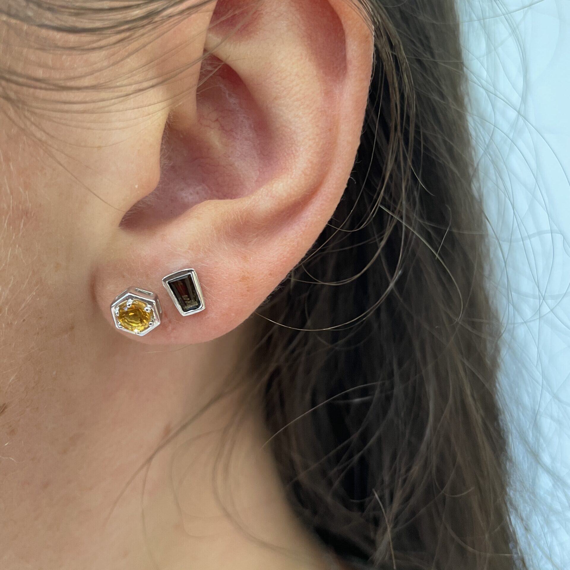Sterling Silver Gemstone Stud Earrings