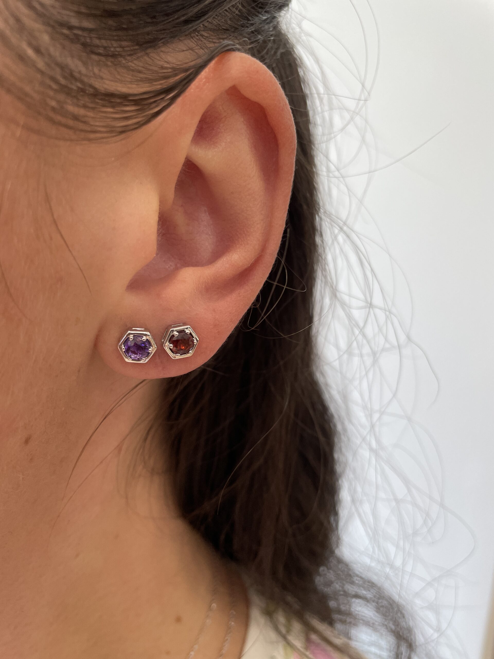 Sterling Silver Gemstone Stud Earrings