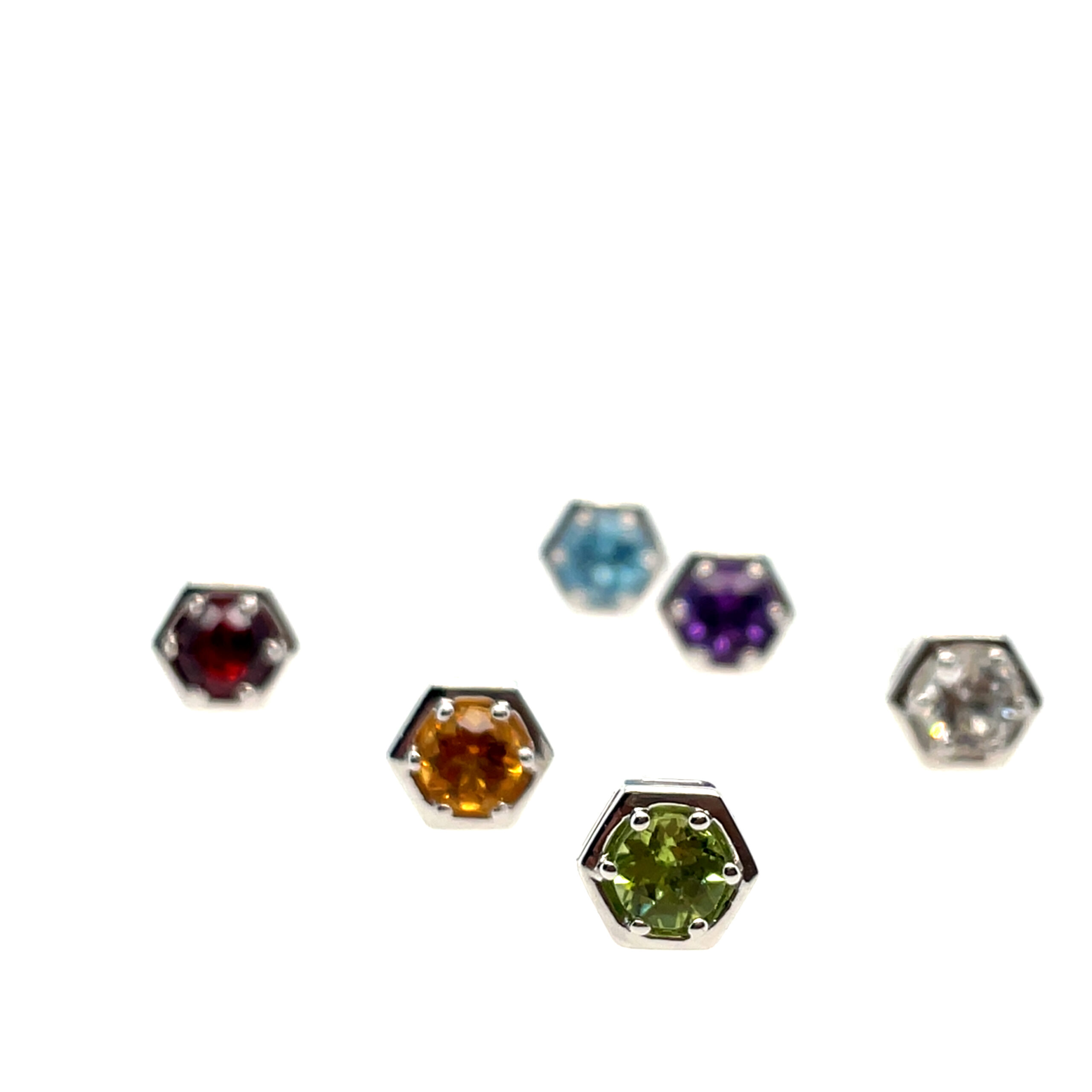 Sterling Silver Gemstone Stud Earrings
