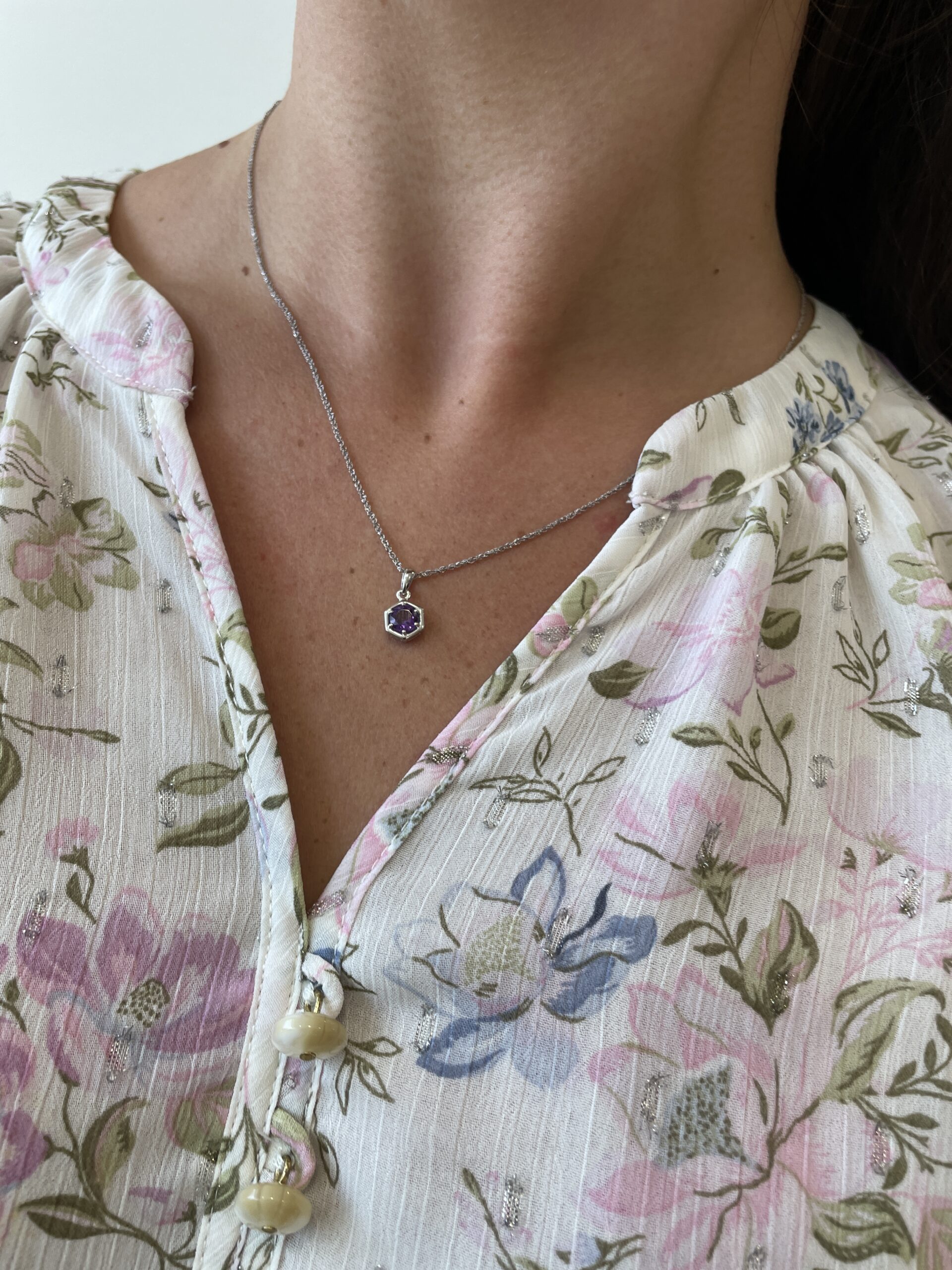 Sterling Silver Gemstone Pendant Necklace