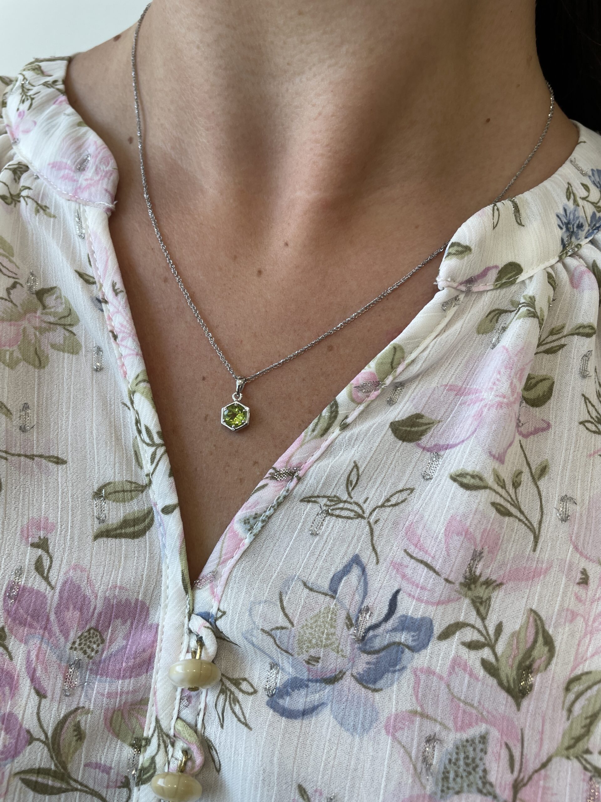 Sterling Silver Gemstone Pendant Necklace