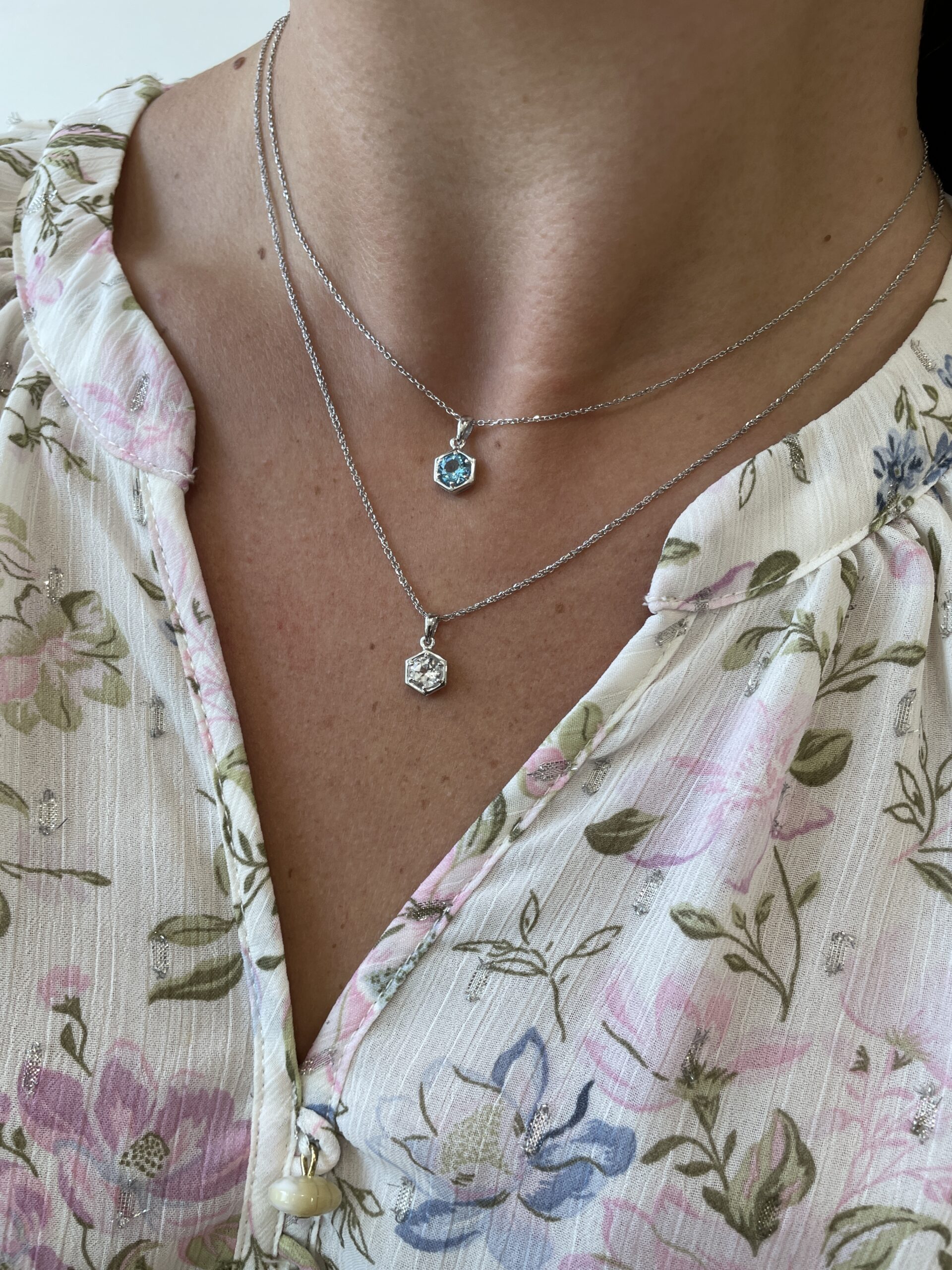 Sterling Silver Gemstone Pendant Necklace