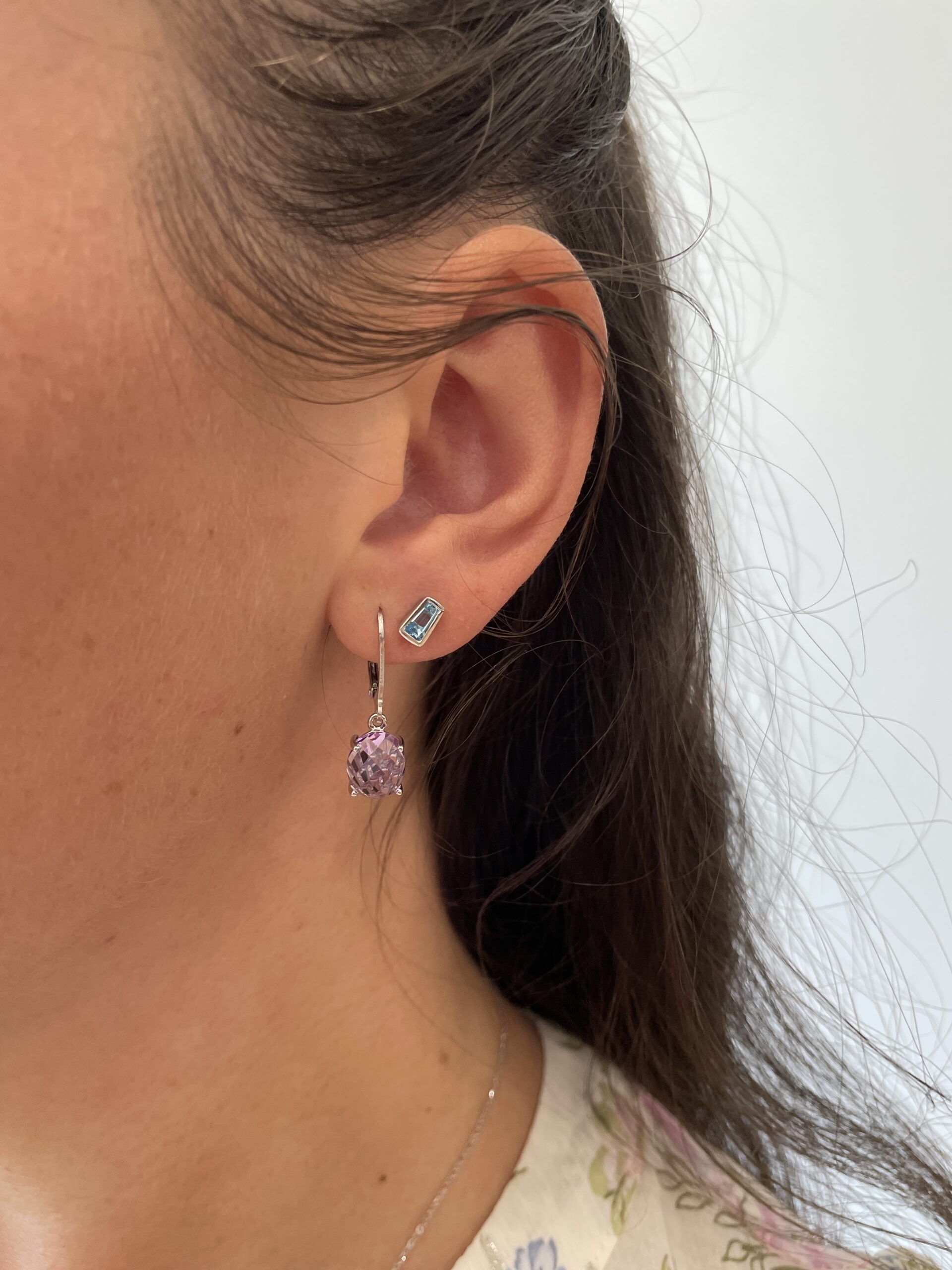 Sterling Silver Blue Topaz Earrings