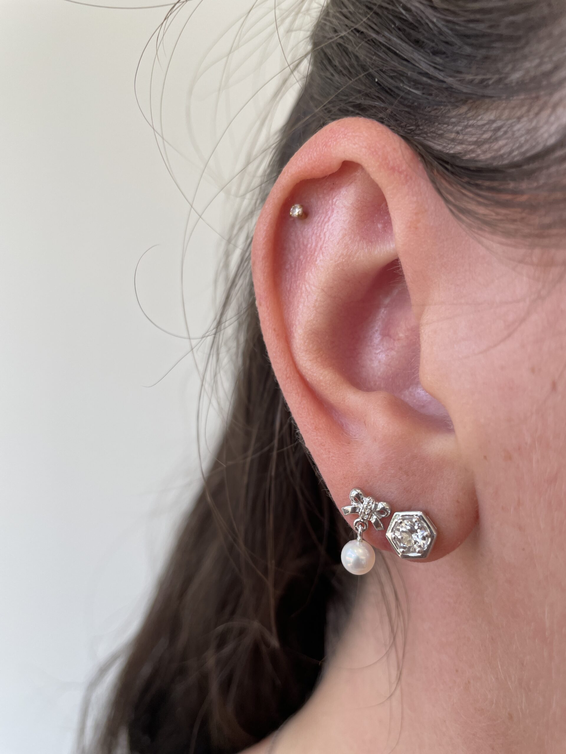 Sterling Silver Pearl Dangle Earrings