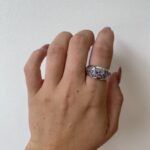 Sterling Silver Ring with Amethyst, Rhodolite Garnet, & White Topaz