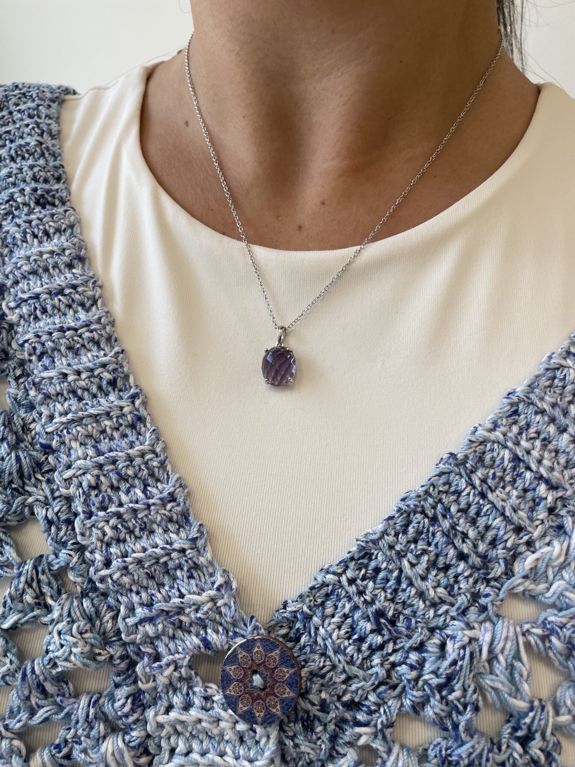 Sterling Silver Amethyst Pendant Necklace