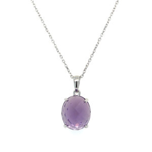 Sterling Silver Amethyst Pendant Necklace