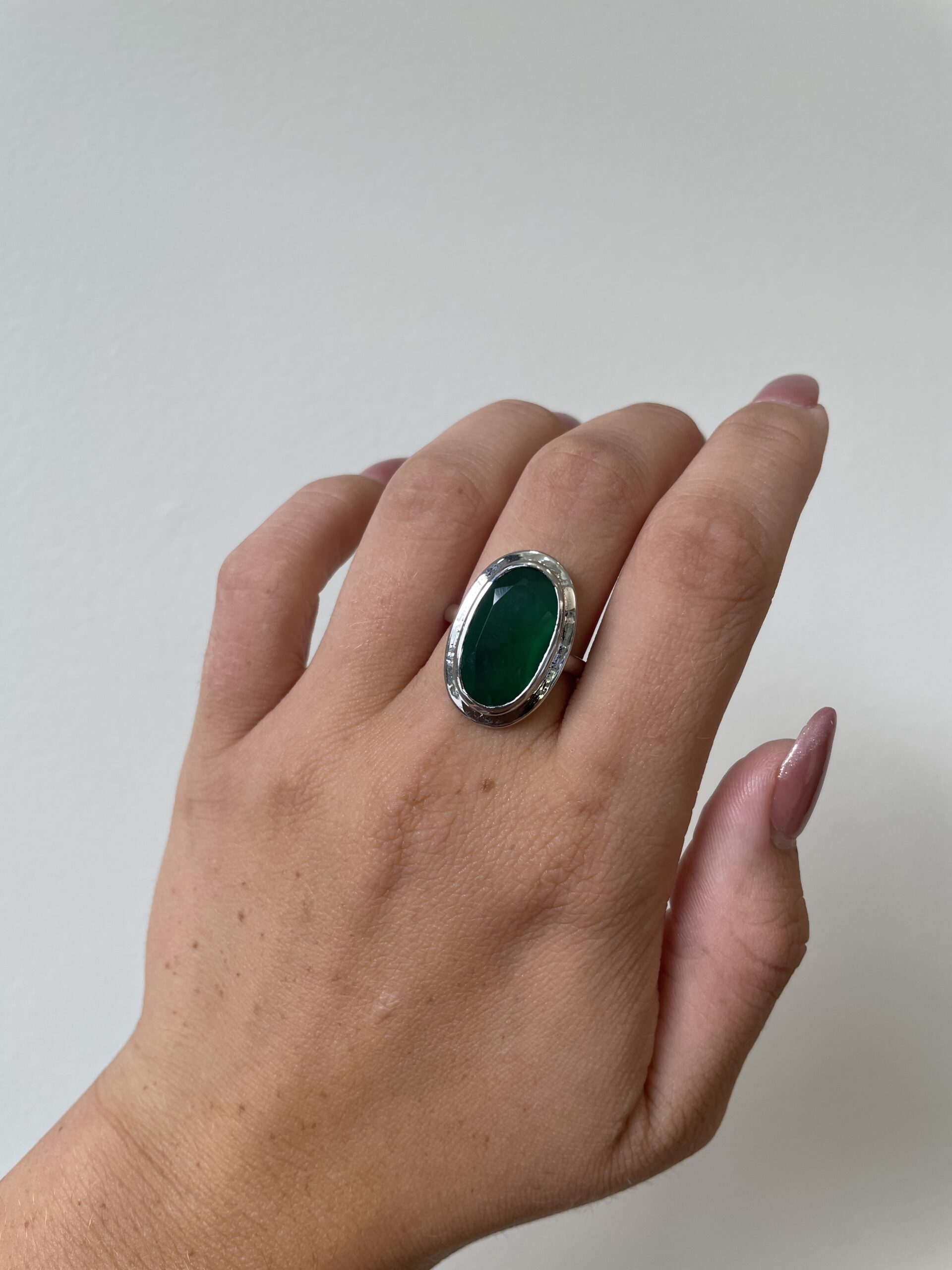 Sterling Silver Green Onyx Ring