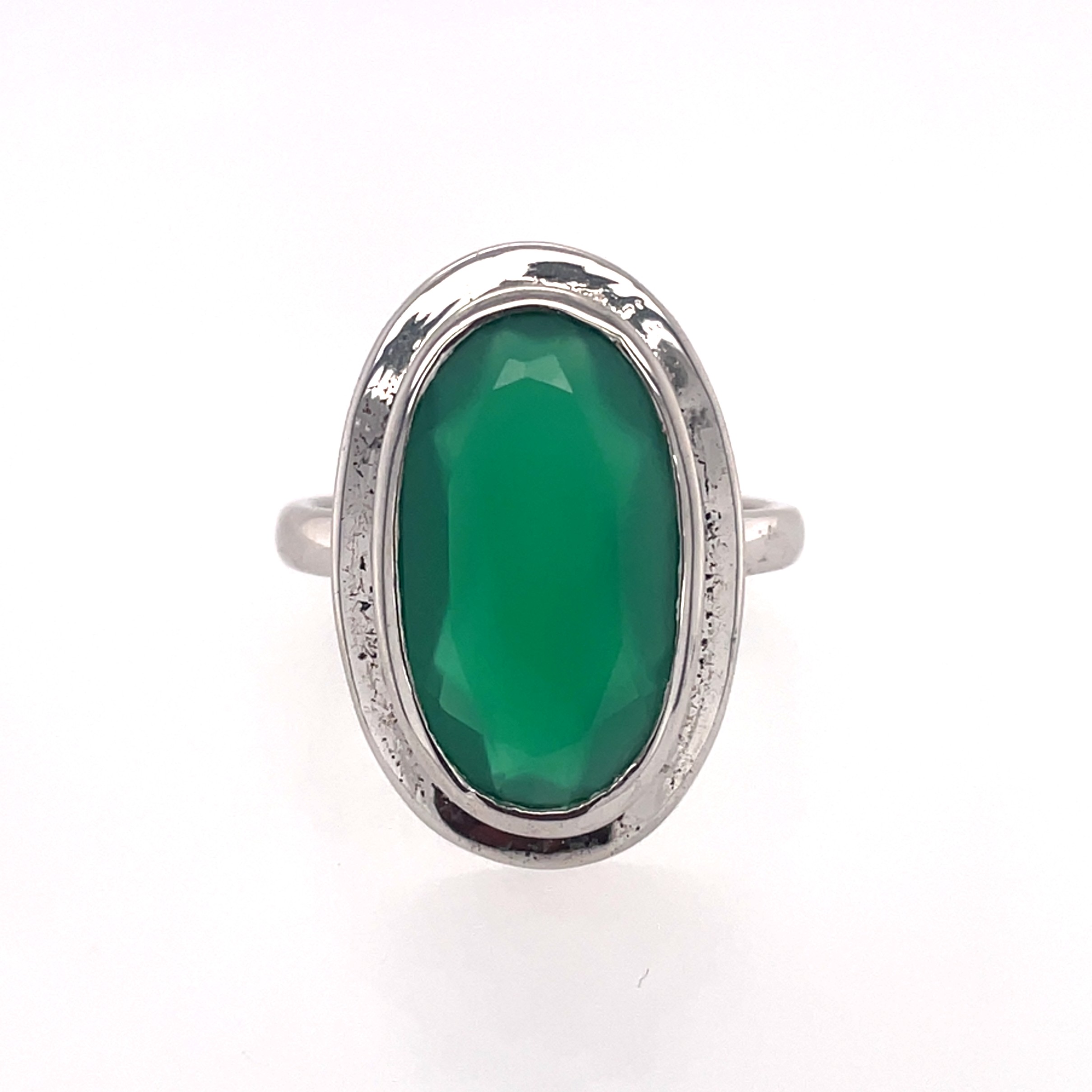 Sterling Silver Green Onyx Ring