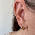 Sterling Silver Clover Gemstone Stud Earrings