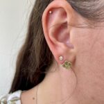 Sterling Silver Clover Gemstone Stud Earrings