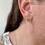 Sterling Silver Clover Gemstone Stud Earrings