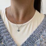 Sterling Silver Clover Gemstone Pendant Necklace