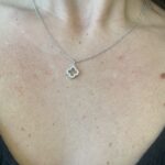 Sterling Silver White Topaz Clover Pendant Necklace