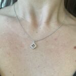 Sterling Silver White Topaz Clover Pendant Necklace