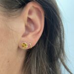 Sterling Silver Oval Citrine Stud Earrings