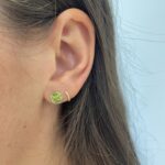 Sterling Silver Oval Peridot Stud Earrings