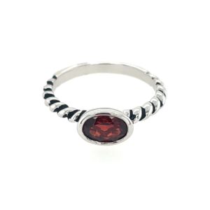 Sterling Silver Garnet Ring