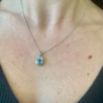 Sterling Silver & 18 Karat Gold Blue Topaz Necklace