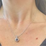 Sterling Silver & 18 Karat Gold Garnet Necklace