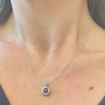 Sterling Silver & 18 Karat Gold Garnet Necklace