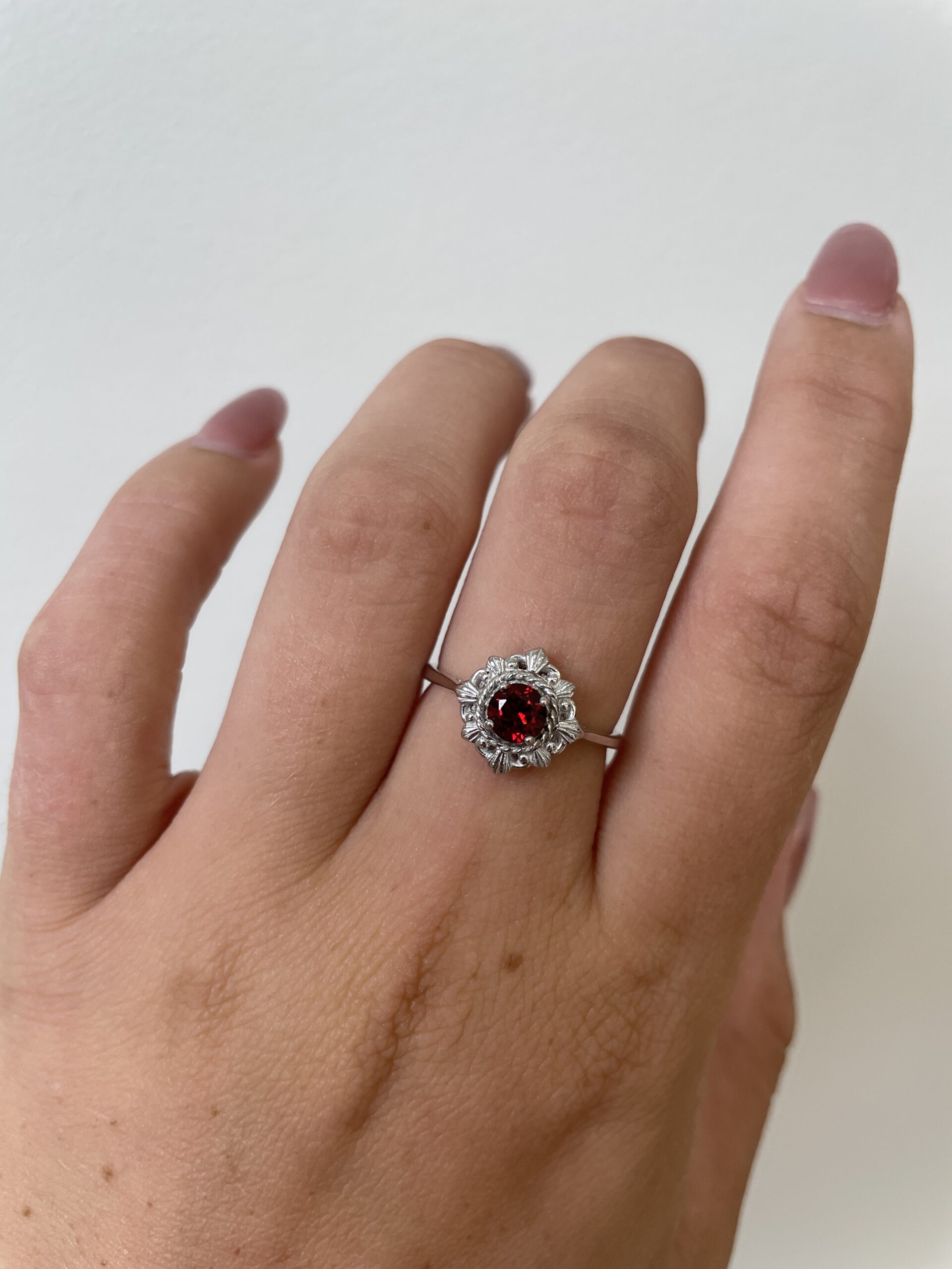 Sterling Silver Garnet Ring