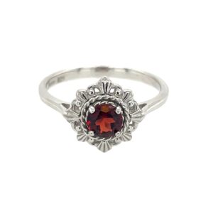 Sterling Silver Garnet Ring
