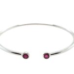 White Gold Ruby Bangle Bracelet