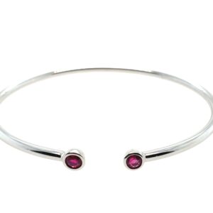 White Gold Ruby Bangle Bracelet