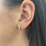 Yellow Gold Diamond Huggie Hoop Earrings