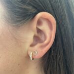 Yellow Gold Diamond Huggie Hoop Earrings