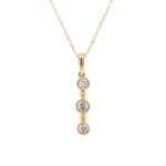 Yellow Gold Diamond Bar Necklace