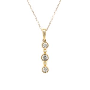 Yellow Gold Diamond Bar Necklace