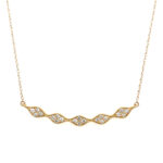 Yellow Gold Diamond Bar Necklace